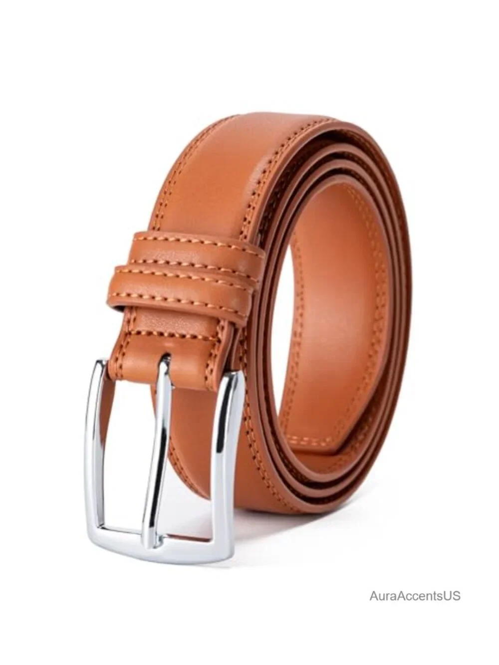 Men's Leather Dress Belt Classic Work Business Casual